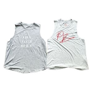 Lot Of 2 Pure Barre Light Gray Tanks